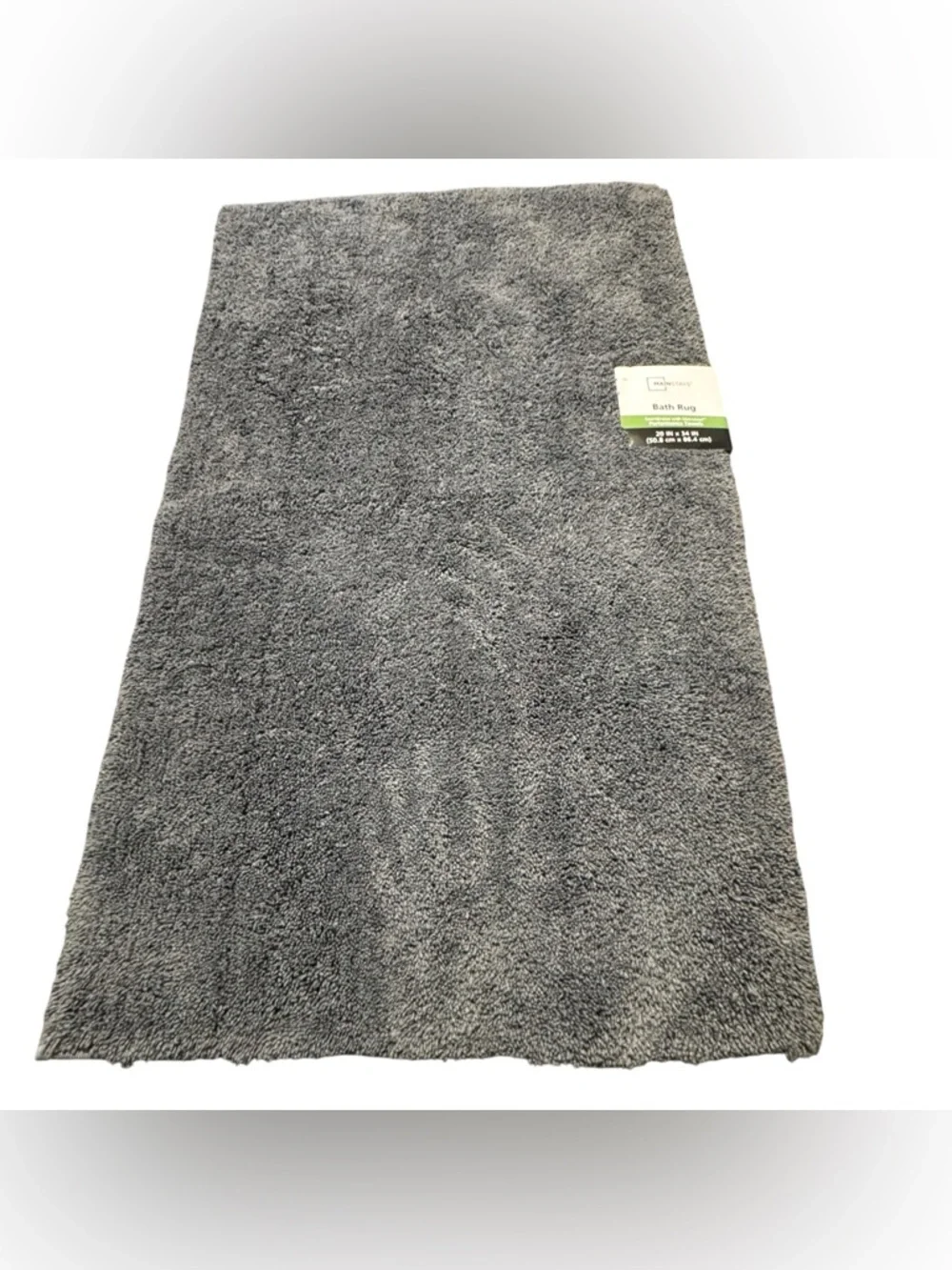 NWTS Mainstay 20” x 34” Soothing Gray Polyester Bath Rug Mat w Latex Backing